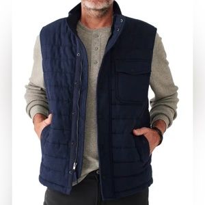 Faherty Teton Valley Quilted Vest in Navy Heather Brand New with tags